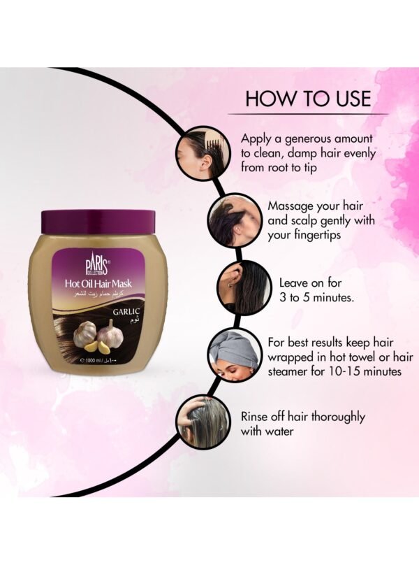 Paris Collection Garlic Hot Oil Hair Mask Unisex 1000ml - Image 3