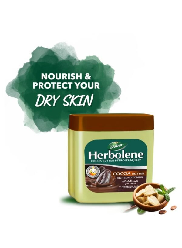 Dabur Herbolene Cocoa Butter Petroleum Jelly With Vitamin E - 225 ml - Image 2