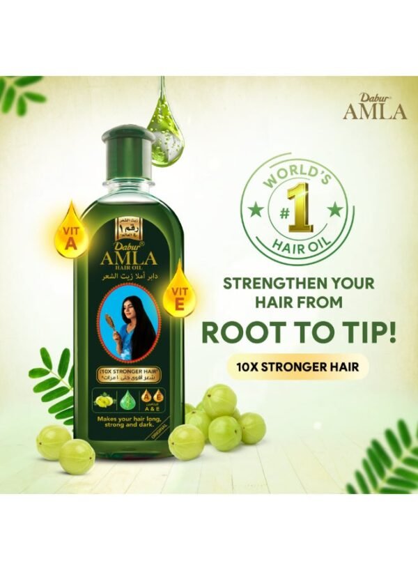 Dabur Amla Hair Oil For Long Strong And Dark Hair 300.0ml - Image 2