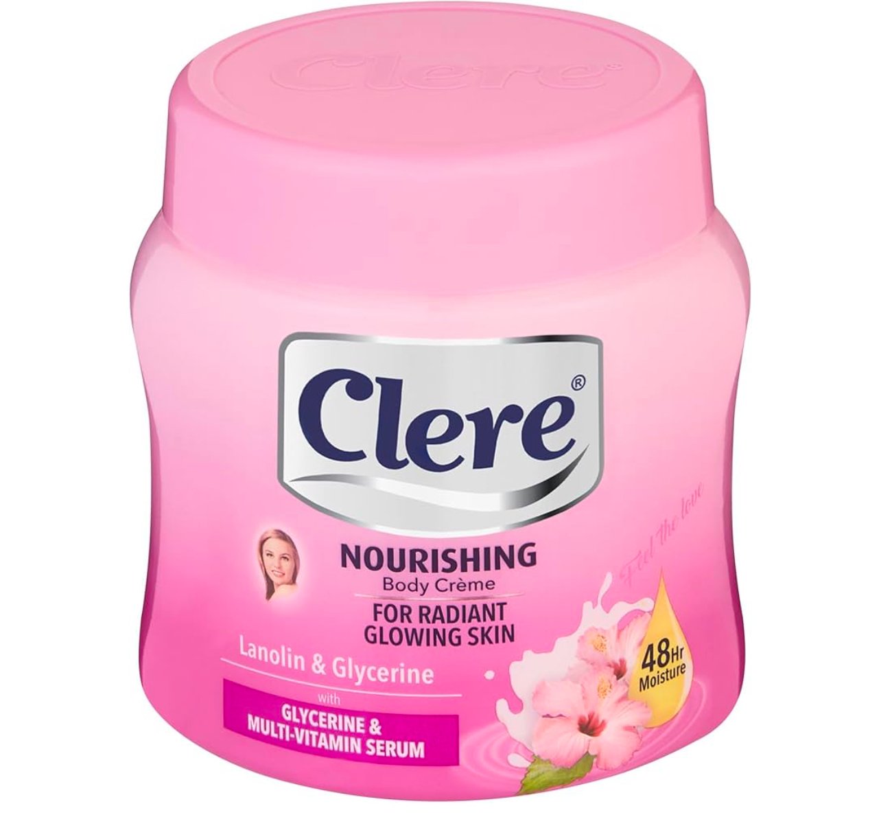 Clere Body Moisturizing Cream with Lanolin and Glycerin with Vitamin E and A - 500 ml