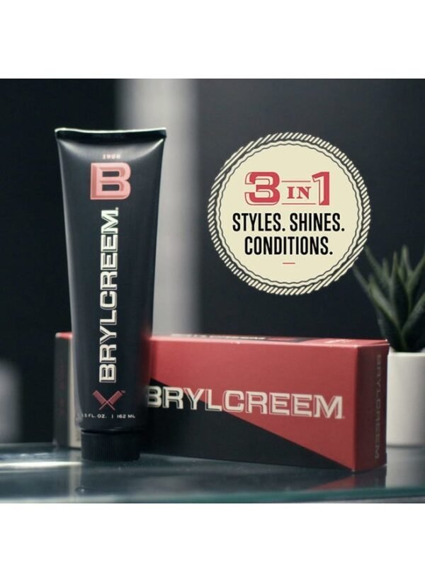Brylcreem 3-in-1 Original High Shine Men's Hair Cream for Styling, Strengthening, and Conditioning, Alcohol-Free, 5.5 Ounce