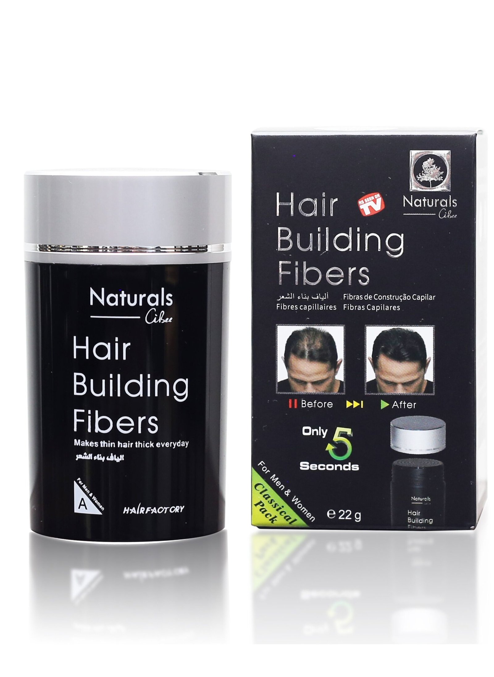 Naturals Hair Fibers for Thinning Hair Thicker Hair in 15 Seconds - Reduces Hair Loss and Looks Younger - Designed for Men and Women