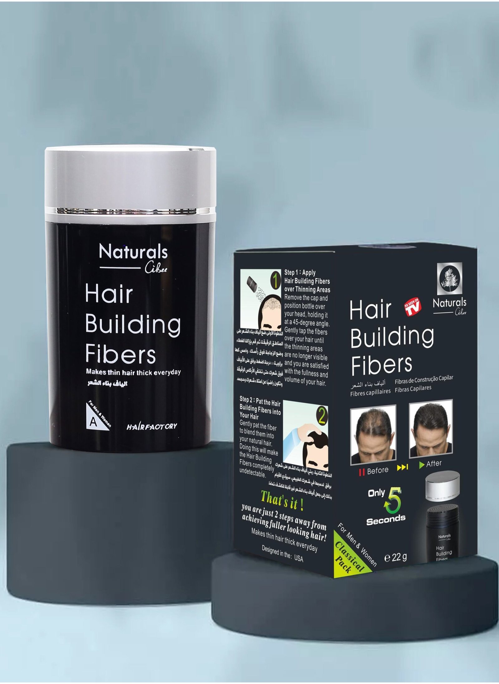 Naturals Hair Fibers for Thinning Hair Thicker Hair in 15 Seconds - Reduces Hair Loss and Looks Younger - Designed for Men and Women - Image 6