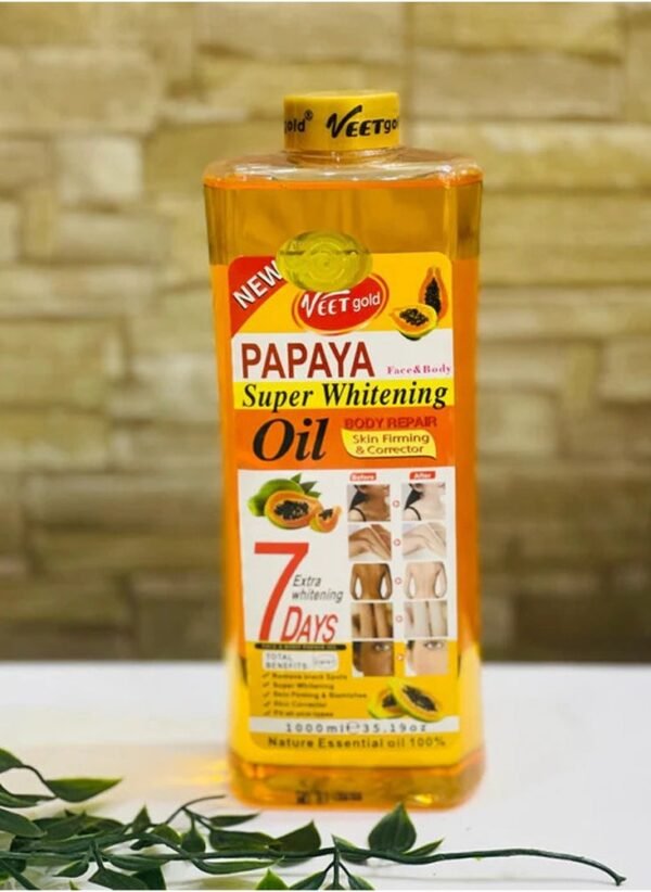 Veet Gold Papaya Super Whitening Oil 1000ml - Image 2