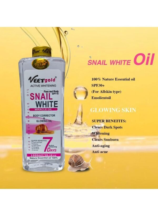 Veet Gold Snail White Miracle Oil 1000ML - Image 2