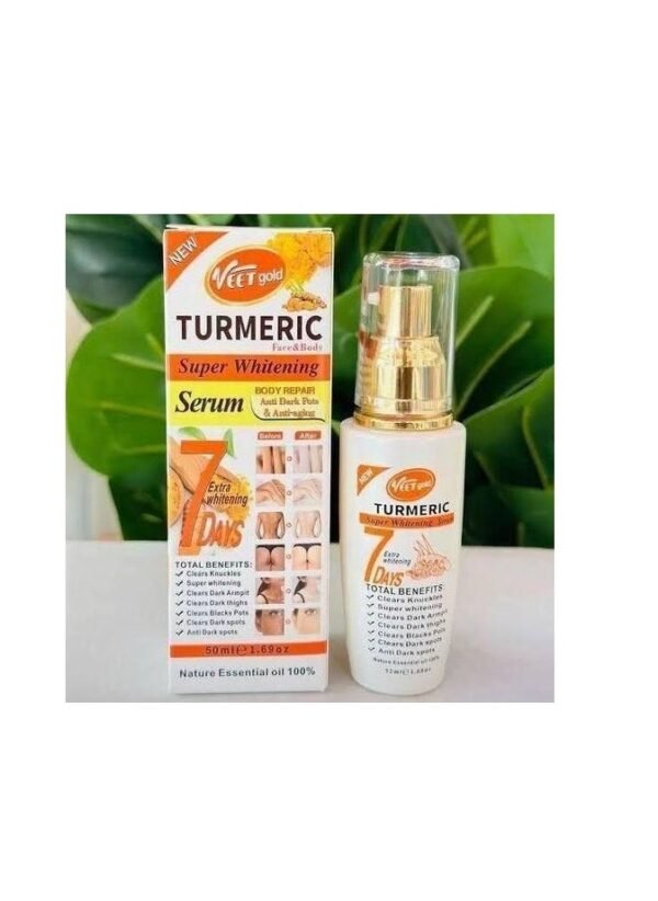 Veet Gold Turmeric Face And Body Super Whitening Serum 50ml - Image 3