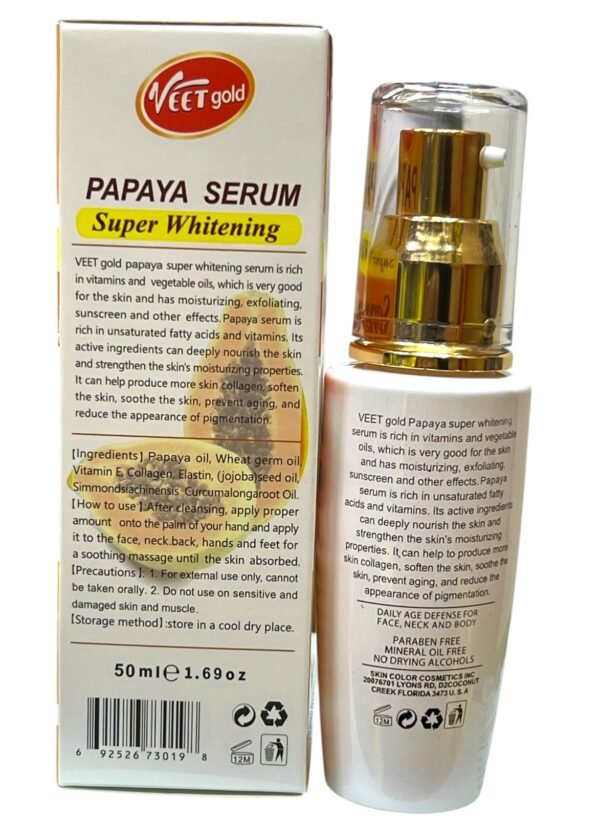 Veet Gold Papaya Super Whitening Body Repair Serum 50ml - Image 2