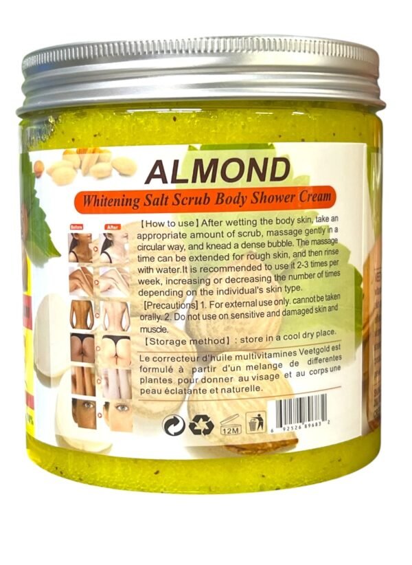 Veet Gold Almond Super Whitening Salt Body Scrub 500gm - Image 3