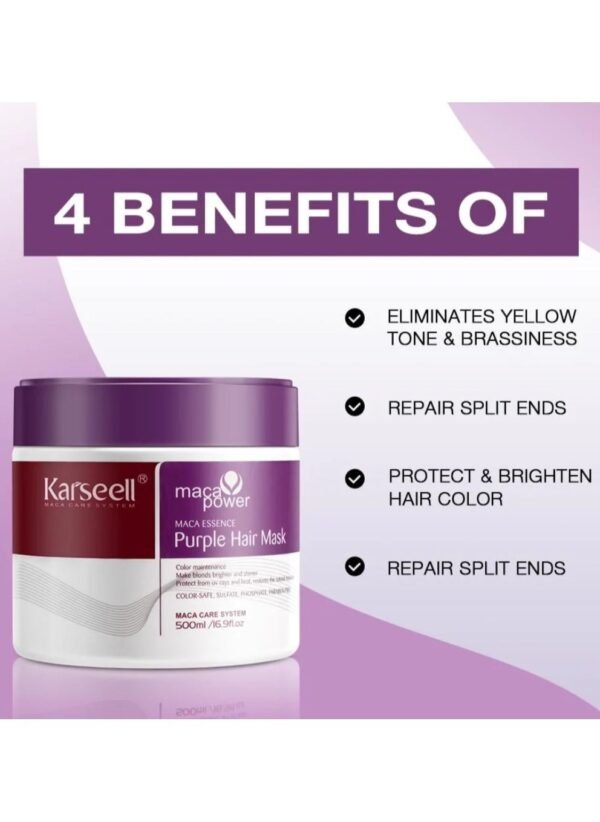Karseell Maca Power Purple Hair Mask - 500ml - Image 2