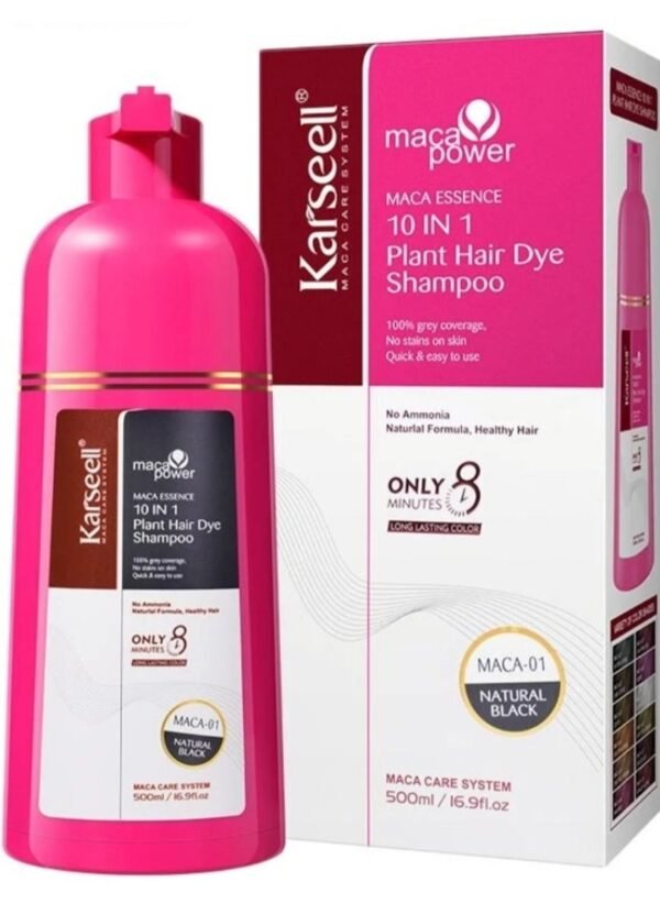 Karseell Temporary Hair Dye Shampoo - Black 500ml - Image 2