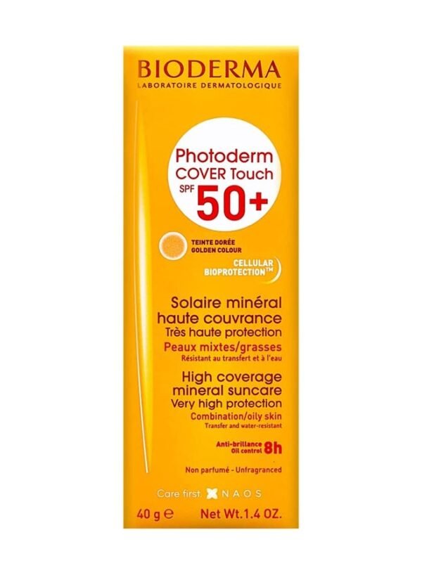 Bioderma Photoderm Cover Touch SPF 50+ High Coverage Mineral Sunscreen, Golden Tint 40grams - Image 5