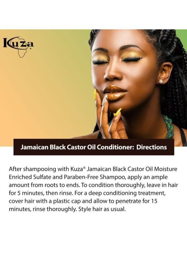 Kuza Jamaican Black Castor Oil with Coconut Oil Conditioner 237 ML - Image 2