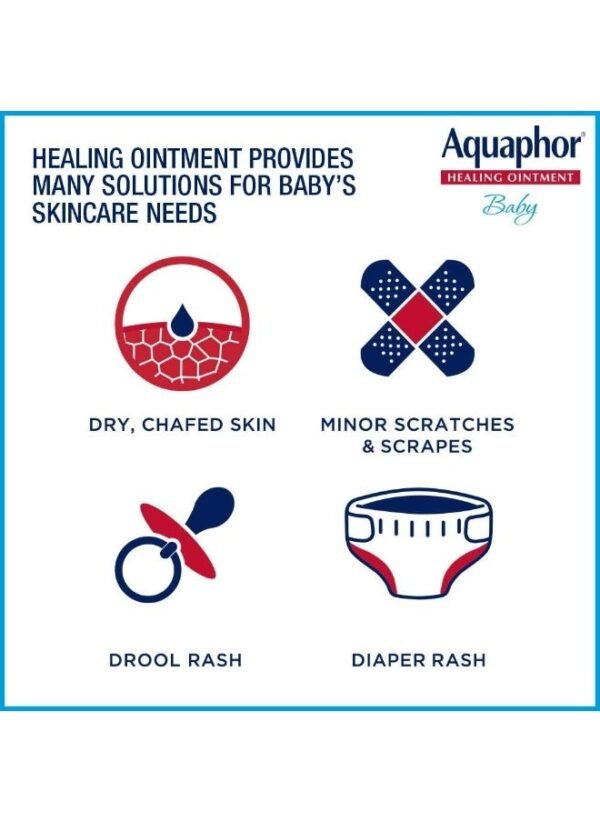 Aquaphor Aquaphor Baby Healing Ointment - For Chapped Skin, Diaper Rash And Minor Scratches - 7 Oz. Tube - Image 3