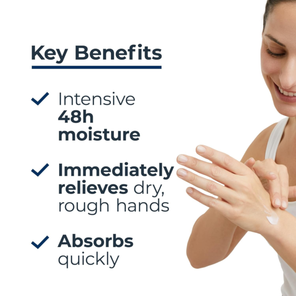 Eucerin Urea Repair 5% Urea Hand Cream with Ceramides, Daily Moisture, Suitable for Adults and Diabetics, 48H Instant Relief for Dry, Rough Skin, 75ml - Image 2