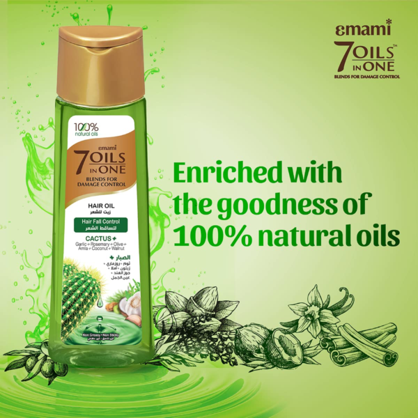 Emami 7 In 1 Cactus Oil 100% Natural Oils Green 200ml - Image 5