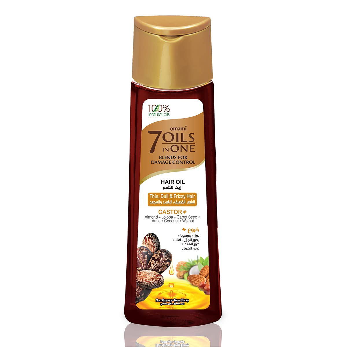 Emami 7 Oils in One Thick Hair Castor Oil Brown/Gold 200ml