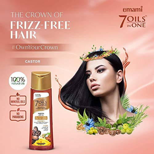 Emami 7 Oils in One Thick Hair Castor Oil Brown/Gold 200ml - Image 6