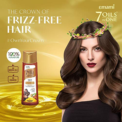 Emami 7 Oils in One Thick Hair Castor Oil Brown/Gold 200ml - Image 8