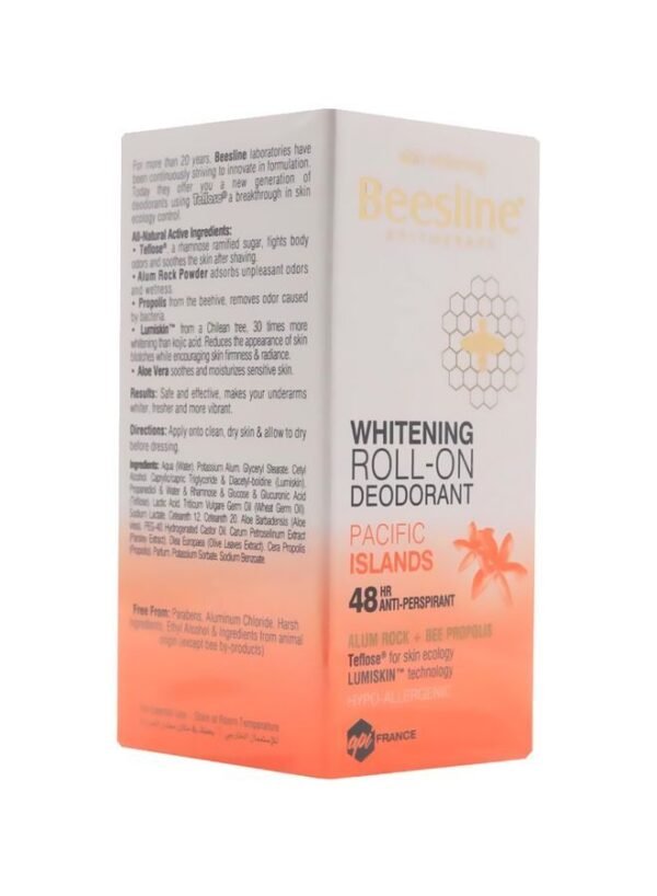 Beesline Pacific Island Whitening Roll-On Deodorant White/Orange 50ml - Image 3