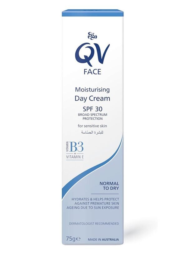 QV Face Moisturising Day Cream Spf 30 Broad Spectrum Protection For Sensitive Skin 75grams - Image 2