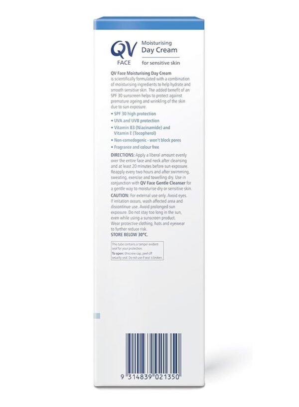 QV Face Moisturising Day Cream Spf 30 Broad Spectrum Protection For Sensitive Skin 75grams - Image 4