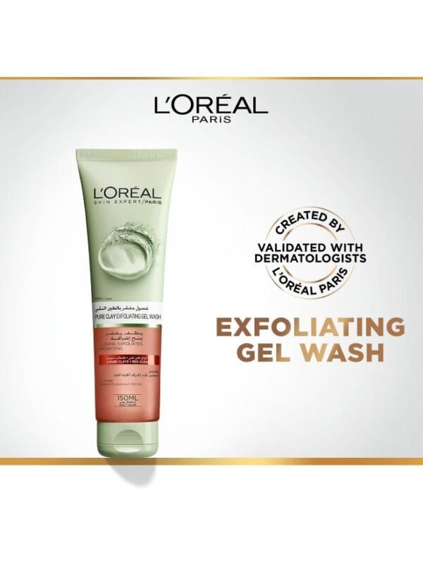 L'Oréal Paris Pure Clay Exfoliating Wash with Red Algae 150ml Clear 150ml - Image 2