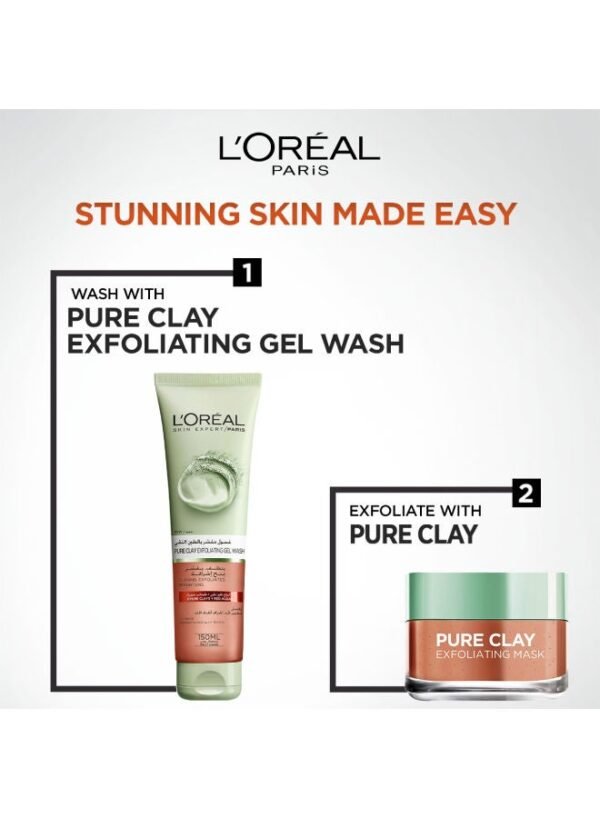 L'Oréal Paris Pure Clay Exfoliating Wash with Red Algae 150ml Clear 150ml - Image 8