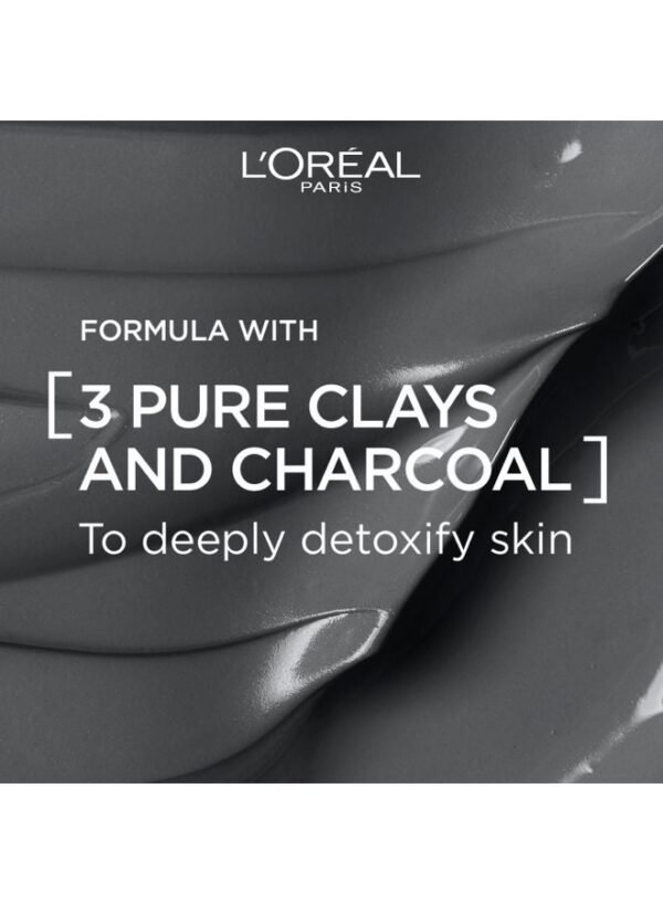 L'Oréal Paris Black Clay Face Mask with Activated Charcoal, Purifies and Detoxifies, 50ml - Image 4