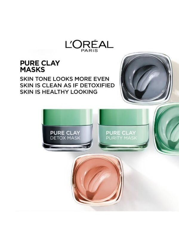 L'Oréal Paris Black Clay Face Mask with Activated Charcoal, Purifies and Detoxifies, 50ml - Image 5