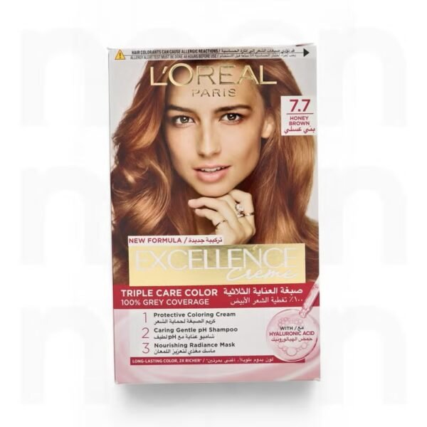 L’Oréal Paris Excellence Triple Care Color 7.7 Honey Brown - Image 2