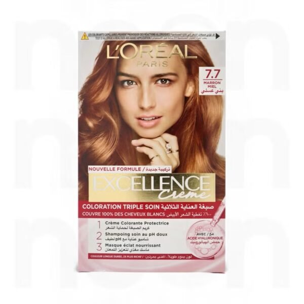 L’Oréal Paris Excellence Triple Care Color 7.7 Honey Brown - Image 3