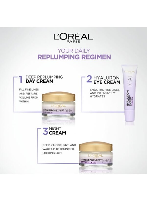 L’Oréal Paris Hyaluron Expert Repluming Moisturizing Eye Cream - White 15ml - Image 8