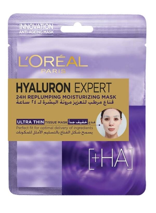 L'OREAL PARIS Hyaluron Expert 24H Repluming Moisturizing Tissue Mask - Multicolour 30grams