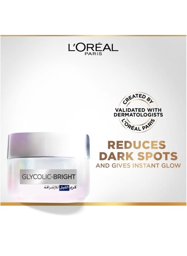 L'Oréal Paris Glycolic Bright Night Cream, 50 ml - Image 2