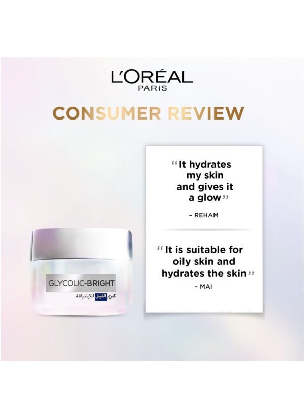 L'Oréal Paris Glycolic Bright Night Cream, 50 ml - Image 9