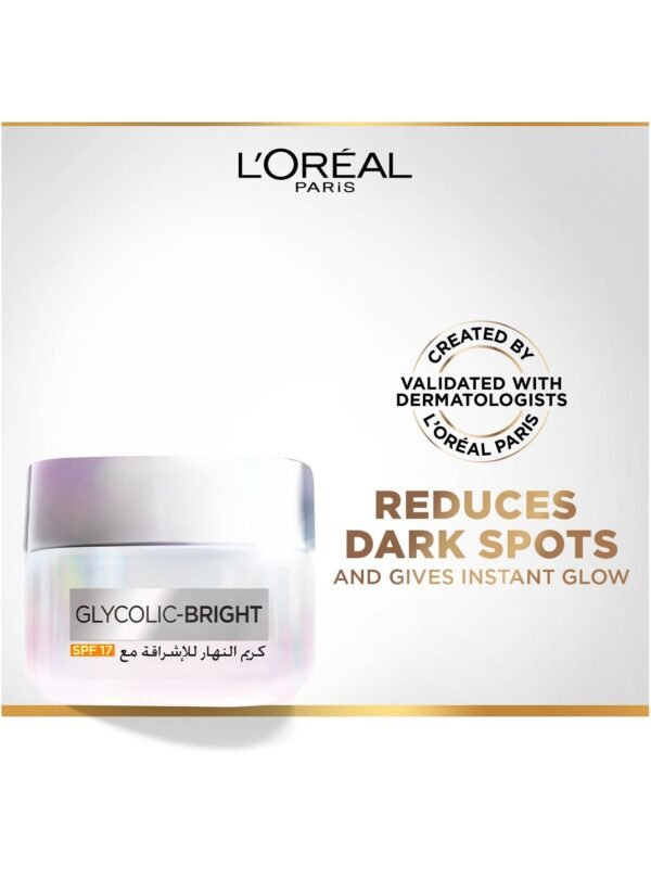 L'Oréal Paris Glycolic Bright Glowing Day Cream SPF 17 - 50ml - Image 2