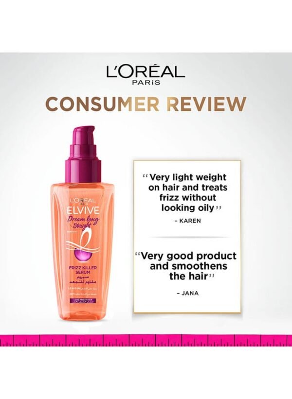 L'Oréal Paris Elvive Dream Long Straight Anti-Frizz Serum Orange 100ml Orange 100.0ml - Image 8