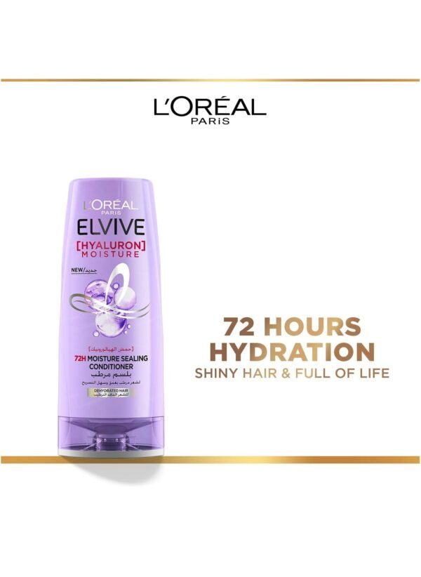 L'Oréal Paris Elvive Hyaluron Moisture Conditioner, Locks in Moisture for 72 Hours, 360ml