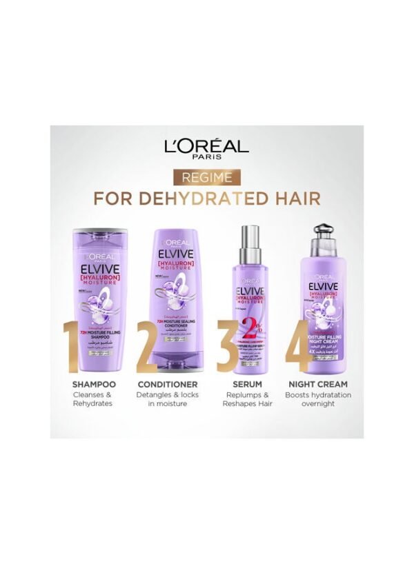 L'Oréal Paris Elvive Hyaluron Moisture 72H Moisturizing Shampoo - Image 6