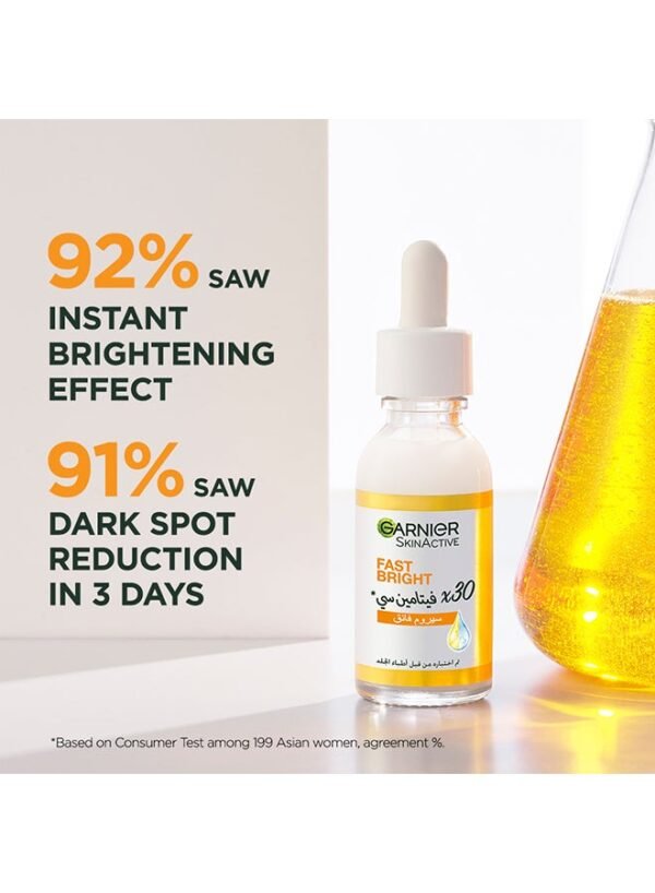 Garnier Fast Bright 30x Vitamin C Anti-Dark Spot Serum - 30ml - Image 3