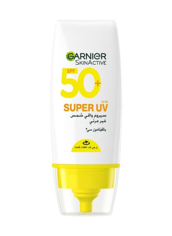 Garnier Skin Active Super UV Invisible Sunscreen Serum 30ml, SPF 50, Very High UVA/UVB Protection, Non-White Effect, Lightweight, Non-Pore Clogging