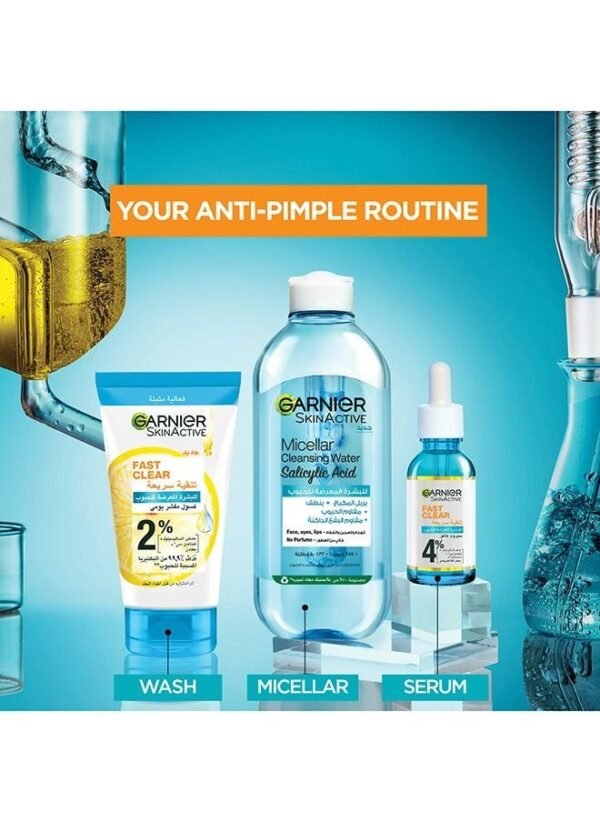 Garnier Skin Active Fast Clear 3-in-1 Face Wash for Acne-Prone Skin with Salicylic Acid and Vitamin C, 150ml - Image 6