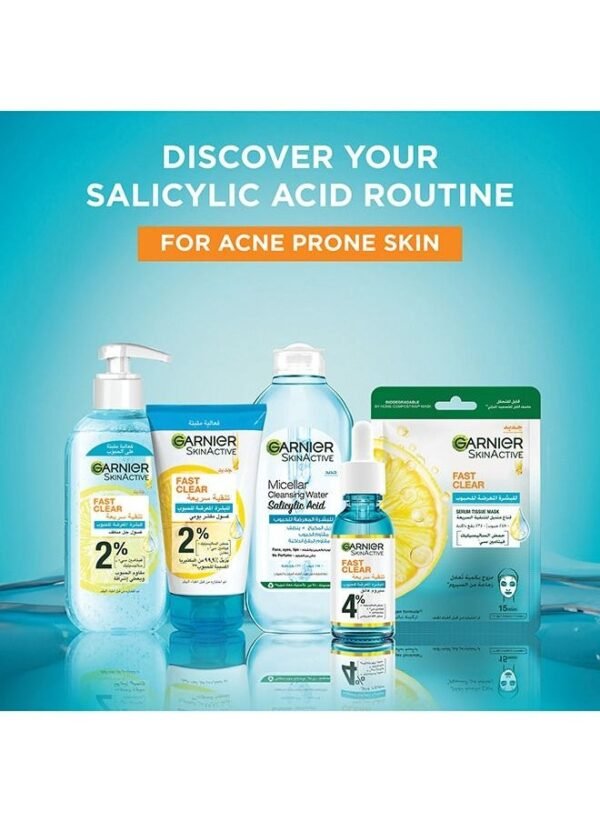 Garnier Skin Active Fast Clear 3-in-1 Face Wash for Acne-Prone Skin with Salicylic Acid and Vitamin C, 150ml - Image 7