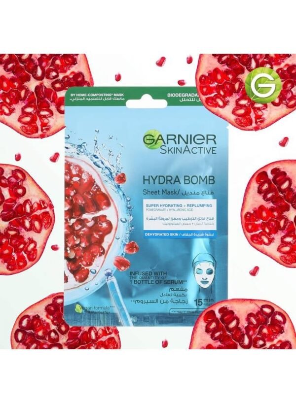 Garnier Hydra Bomb Hydrating Tissue Mask with Pomegranate Extract for Very Dry Skin 32g Clear - Image 11