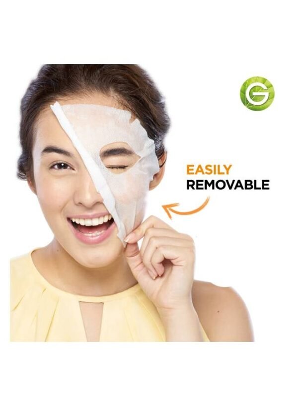 Garnier Fast Bright Face Mask for Instant Whitening with Vitamin C and Milky Formula, Transparent, 28g - Image 3