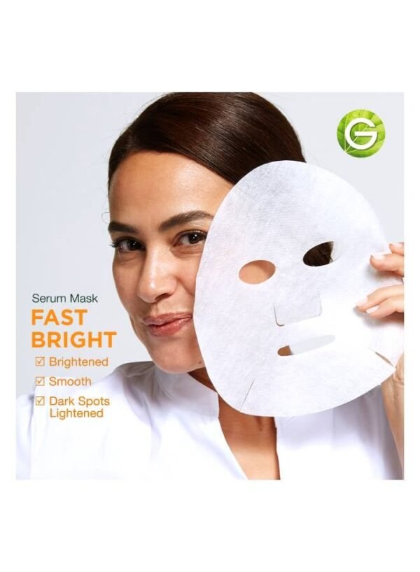 Garnier Fast Bright Face Mask for Instant Whitening with Vitamin C and Milky Formula, Transparent, 28g - Image 4