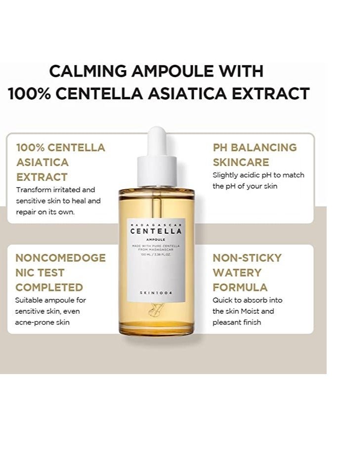 Skin1004 Centella Madagascar Ampoule, 100ml; Soothing and hydrating ampoule with Centella Asiatica extract; Calming serum for sensitive skin; Lightweight and fast-absorbing formula - Image 3