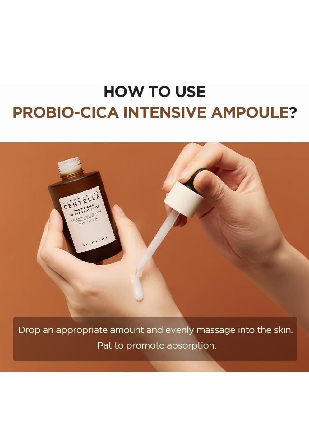 Skin1004 Centella Asiatica Ampoule Facial Serum from Madagascar 100% Centella Asiatica Extract Soothes Sensitive and Acne-Prone Skin Probio Cica Ampoule - Image 4