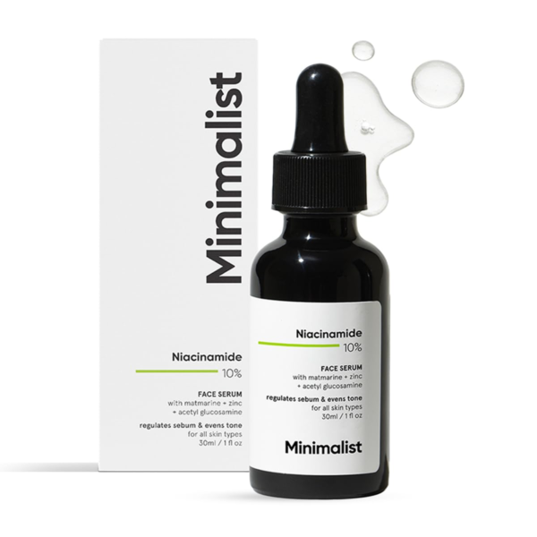 Minimalist 10% Niacinamide Face Serum for Acne Marks, Blemishes, and Oil Balancing with Zinc | Skin Clarifying and Anti-Acne Serum for Oily and Acne-Prone Skin (30ml (Pack of 1))