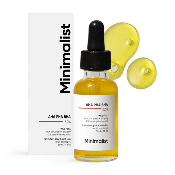 Minimalist Face Peeling Solution for Glowing Skin, Smooth Texture And Pore Cleansing with 25% AHA + 2% BHA + 5% PHA for Exfoliation